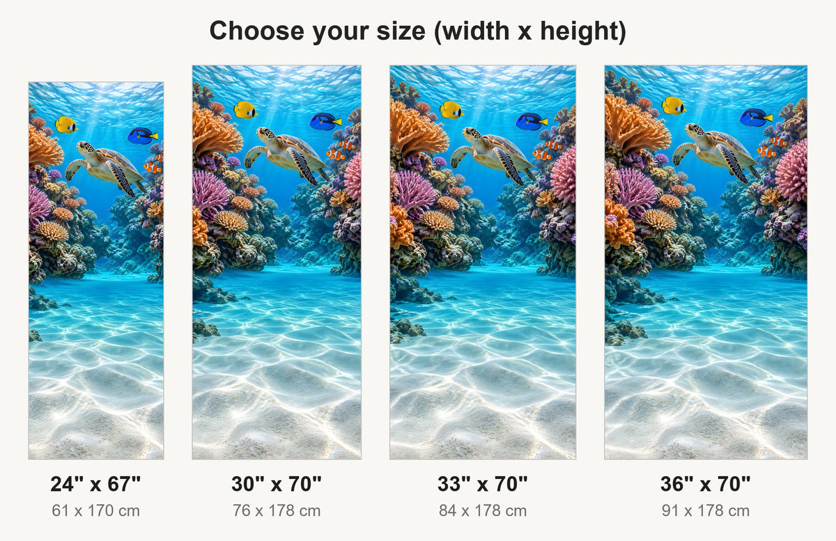 Coral Reef fridge wrap available sizes 24, 30, 33 and 36 inch
