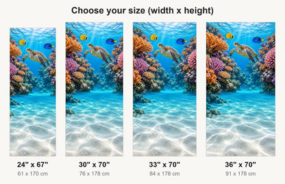Coral Reef fridge wrap available sizes 24, 30, 33 and 36 inch