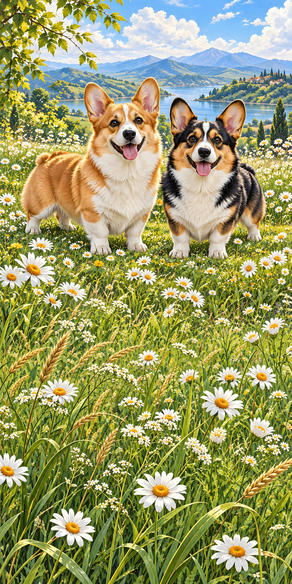 Corgis fridge wrap full design