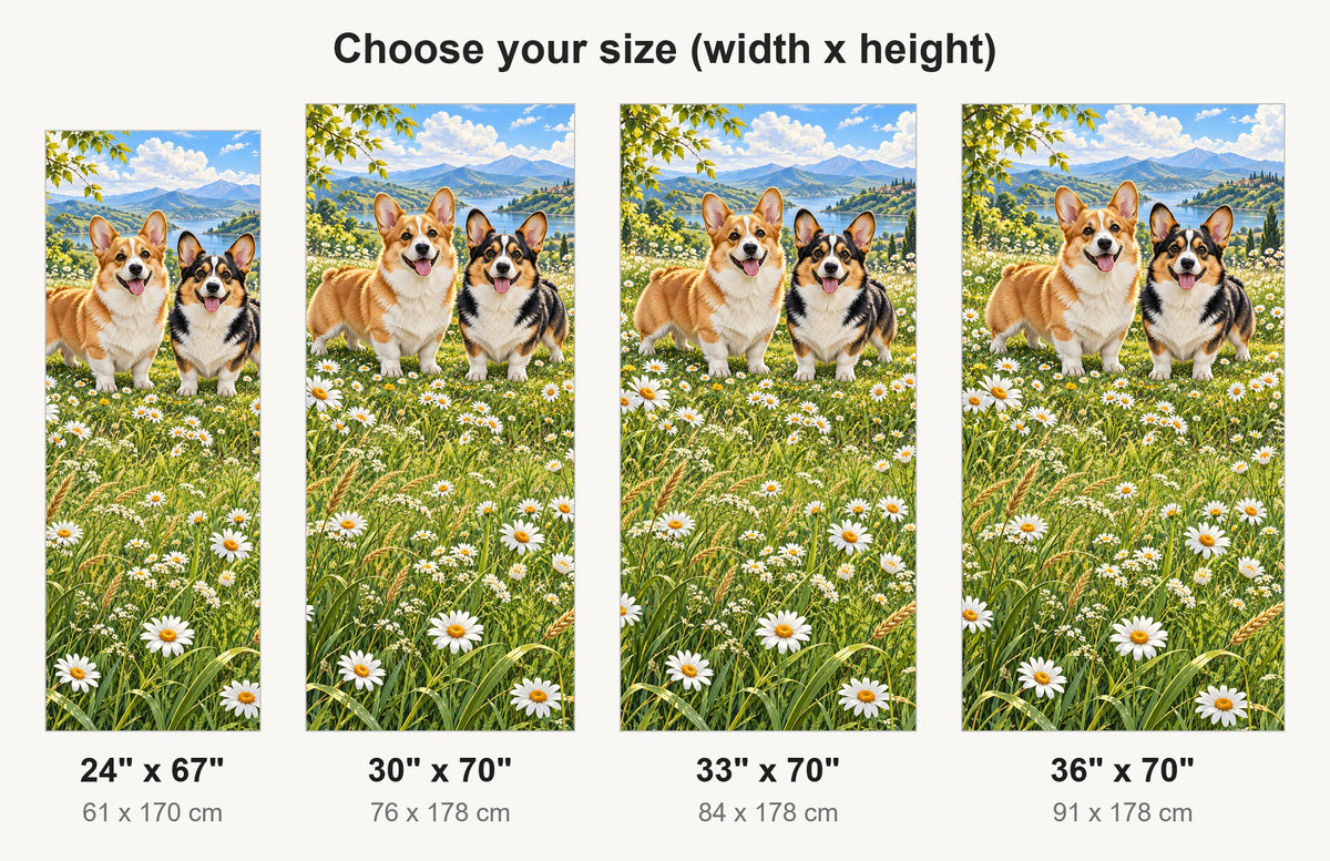 Corgis fridge wrap available sizes 24, 30, 33 and 36 inch