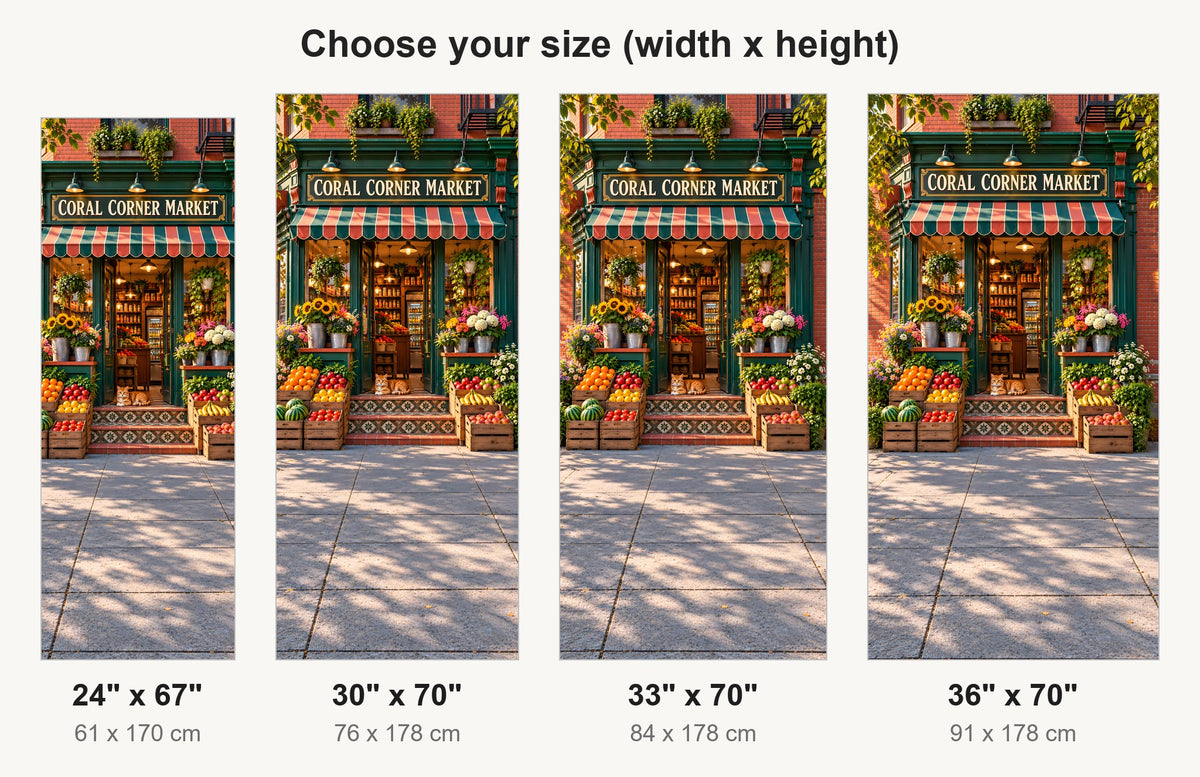 Corner Bodega Storefront fridge wrap available sizes 24, 30, 33 and 36 inch