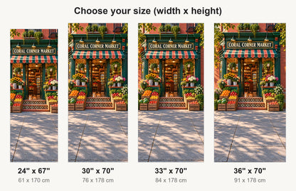 Corner Bodega Storefront fridge wrap available sizes 24, 30, 33 and 36 inch