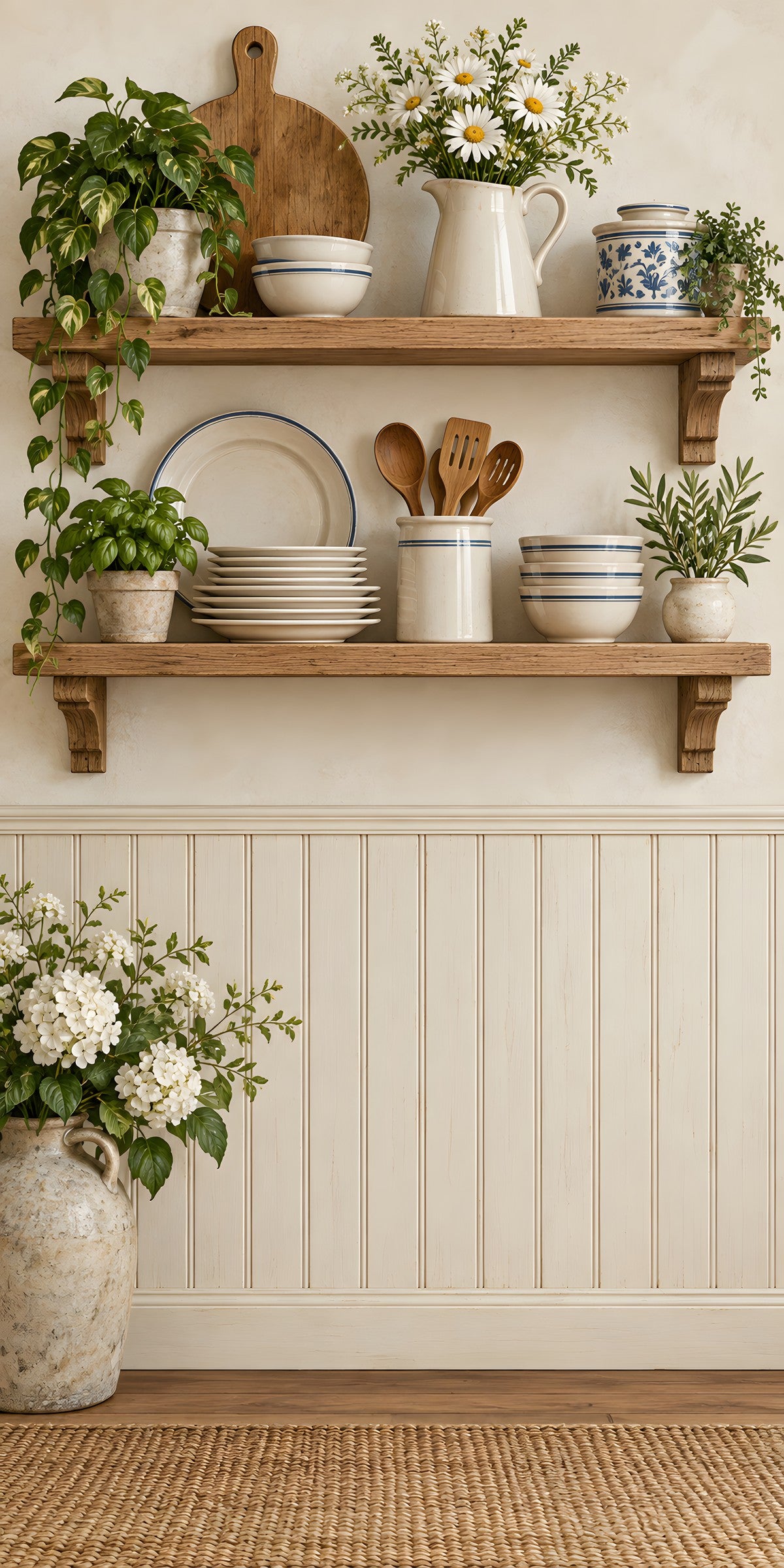 Country Kitchen Shelves fridge wrap full design