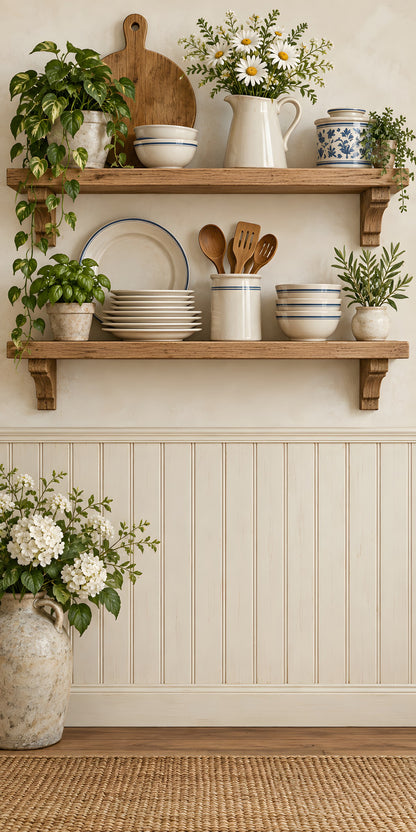 Country Kitchen Shelves fridge wrap full design