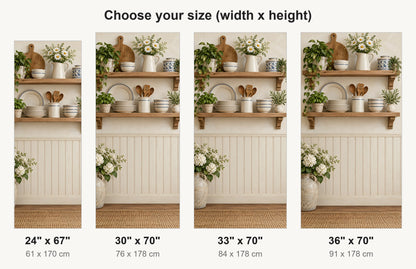 Country Kitchen Shelves fridge wrap available sizes 24, 30, 33 and 36 inch