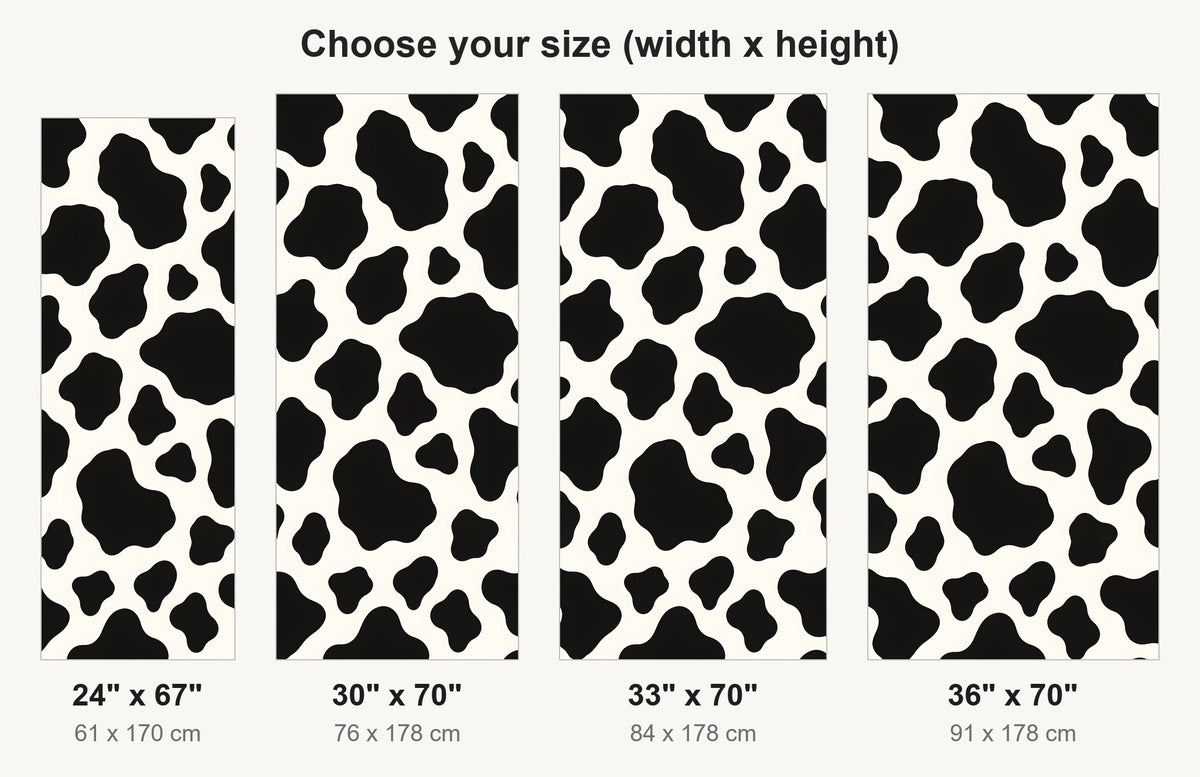 Cow Print fridge wrap available sizes 24, 30, 33 and 36 inch