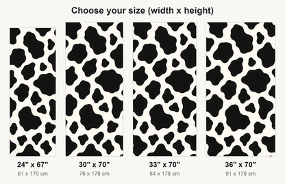 Cow Print fridge wrap available sizes 24, 30, 33 and 36 inch