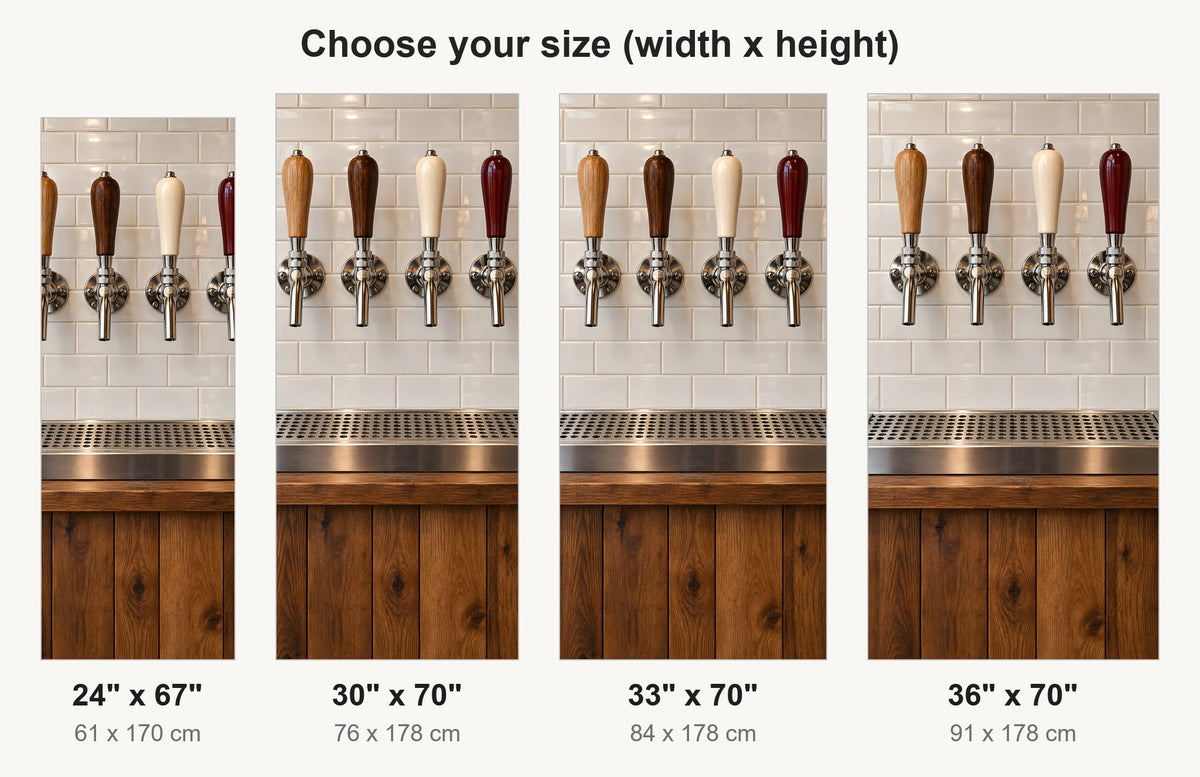 Craft Beer Tap Wall fridge wrap available sizes 24, 30, 33 and 36 inch