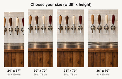 Craft Beer Tap Wall fridge wrap available sizes 24, 30, 33 and 36 inch
