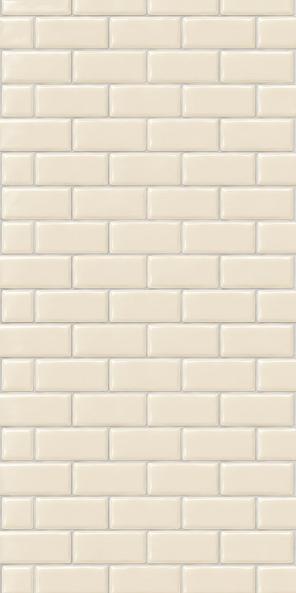 Cream Subway Tile fridge wrap full design