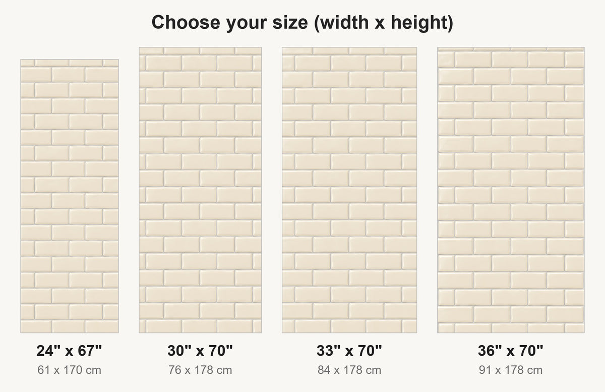 Cream Subway Tile fridge wrap available sizes 24, 30, 33 and 36 inch