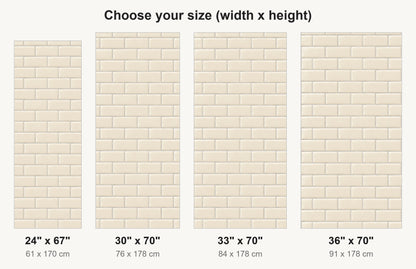 Cream Subway Tile fridge wrap available sizes 24, 30, 33 and 36 inch