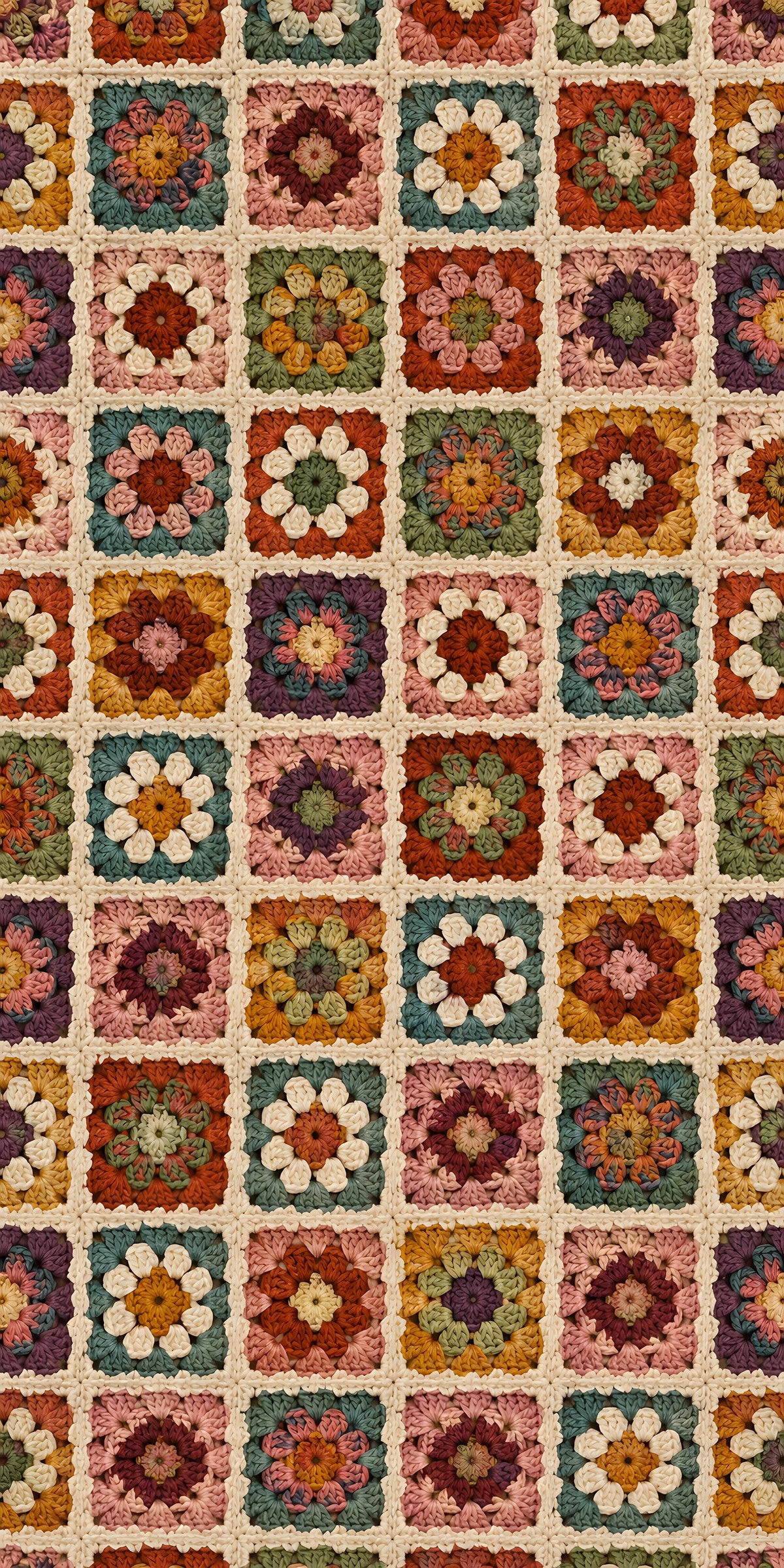 Crochet Granny Squares fridge wrap full design