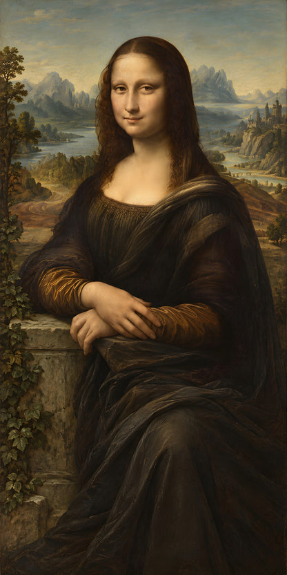 Da Vinci Inspired Mona Lisa fridge wrap full design