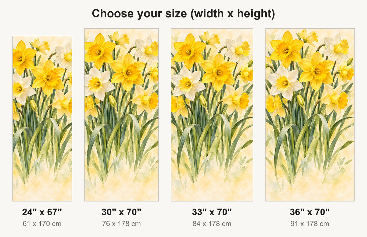 Daffodils fridge wrap available sizes 24, 30, 33 and 36 inch