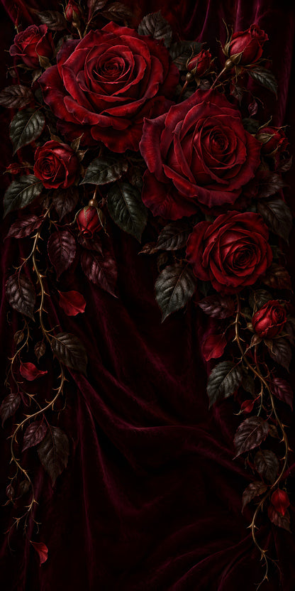 Dark Romantic Roses fridge wrap full design