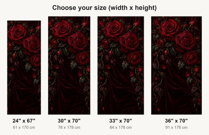 Dark Romantic Roses fridge wrap available sizes 24, 30, 33 and 36 inch