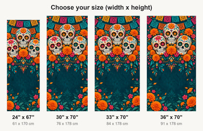 Day of the Dead Sugar Skulls fridge wrap available sizes 24, 30, 33 and 36 inch