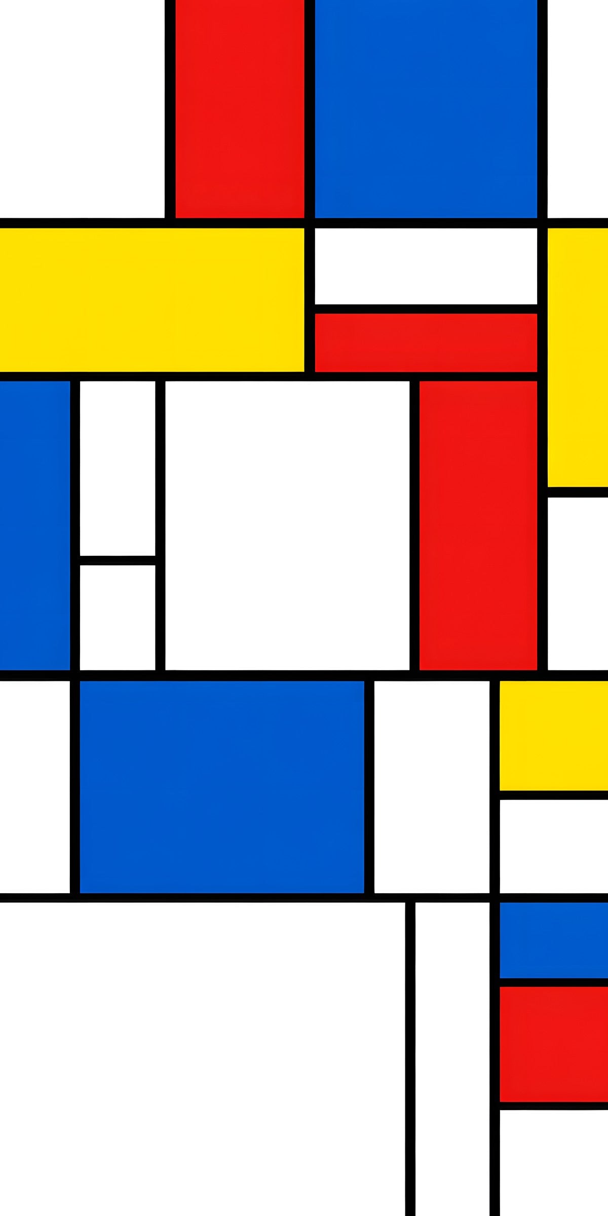 De Stijl Color Block Grid fridge wrap full design