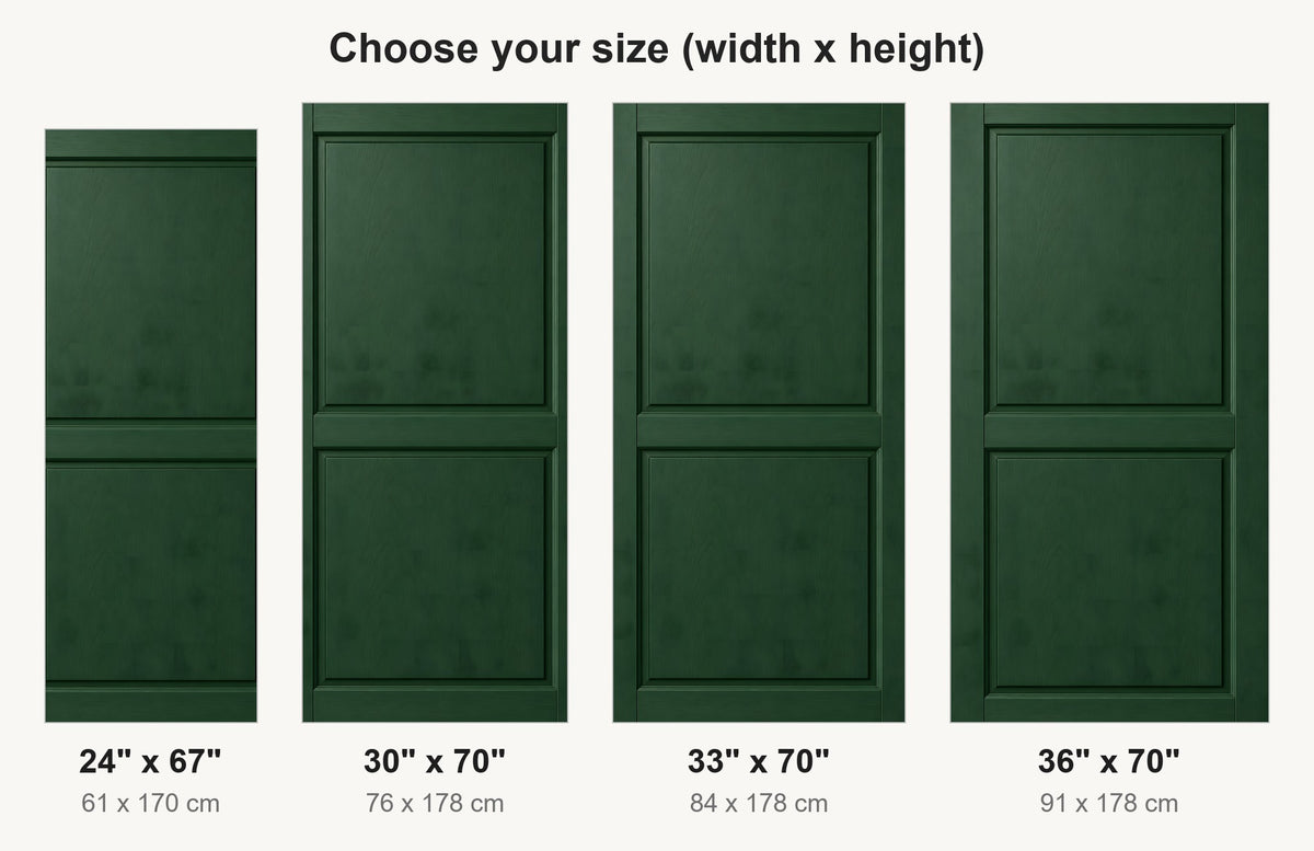 Deep Green Shaker Cabinet Look fridge wrap available sizes 24, 30, 33 and 36 inch