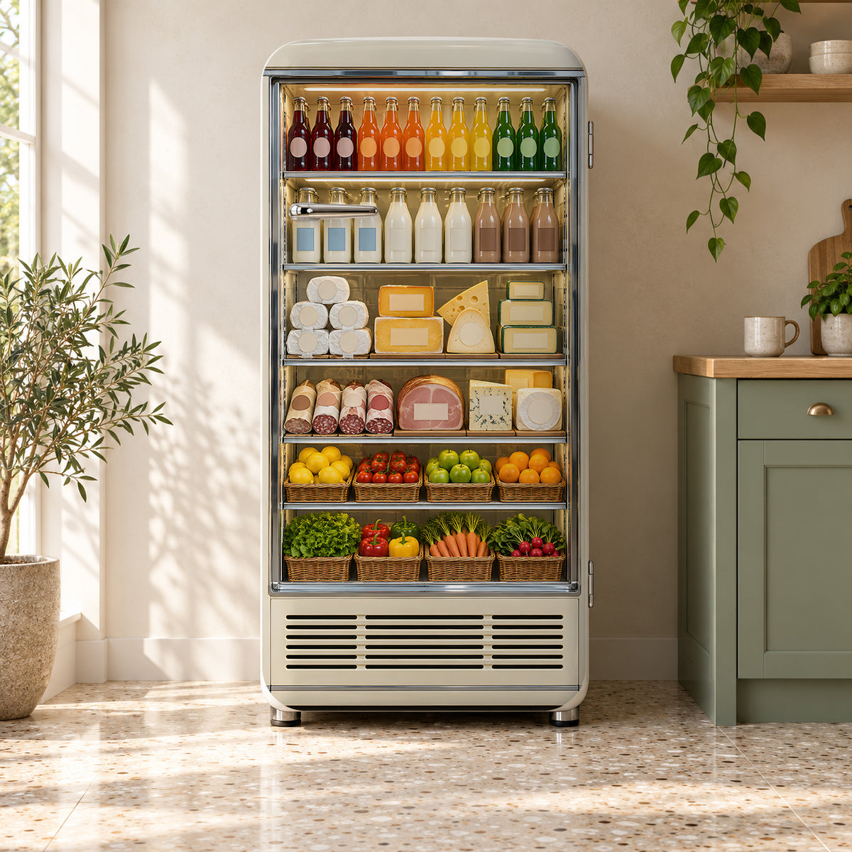 Deli Display Cooler fridge wrap on a retro refrigerator