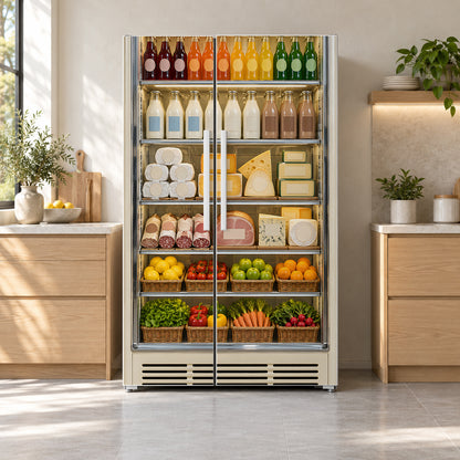 Deli Display Cooler fridge wrap on a side-by-side refrigerator