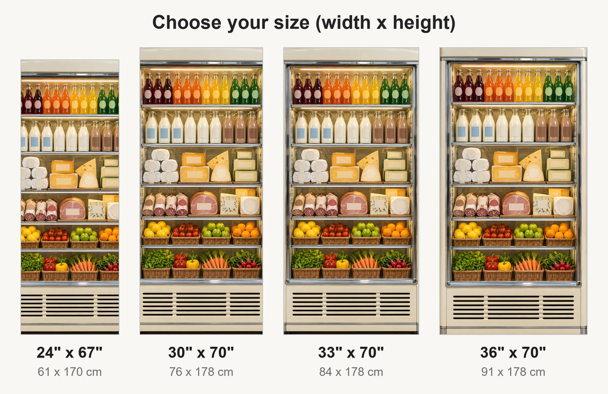 Deli Display Cooler fridge wrap available sizes 24, 30, 33 and 36 inch