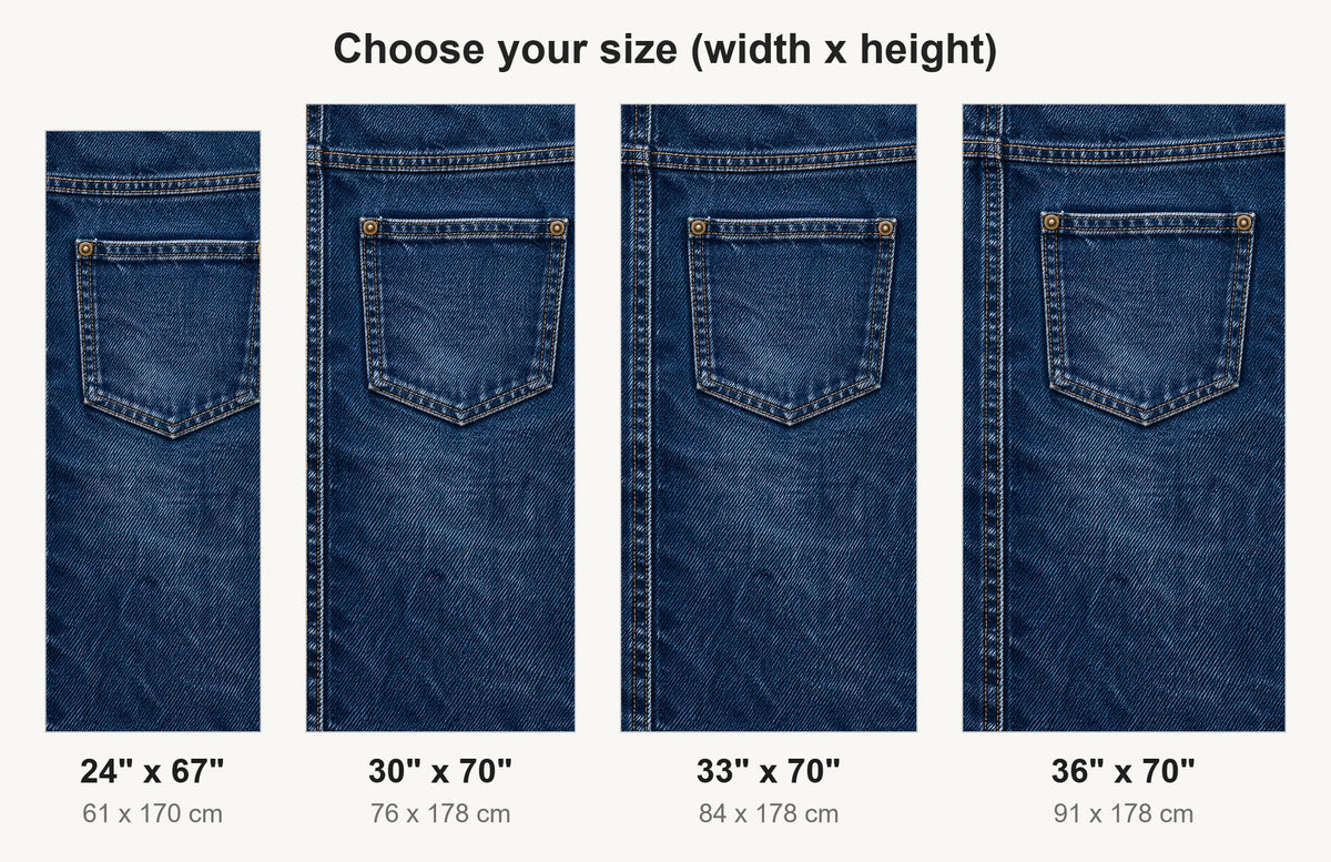 Denim Texture fridge wrap available sizes 24, 30, 33 and 36 inch