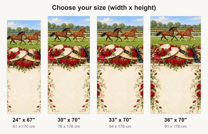 Derby Day Roses & Racehorses fridge wrap available sizes 24, 30, 33 and 36 inch