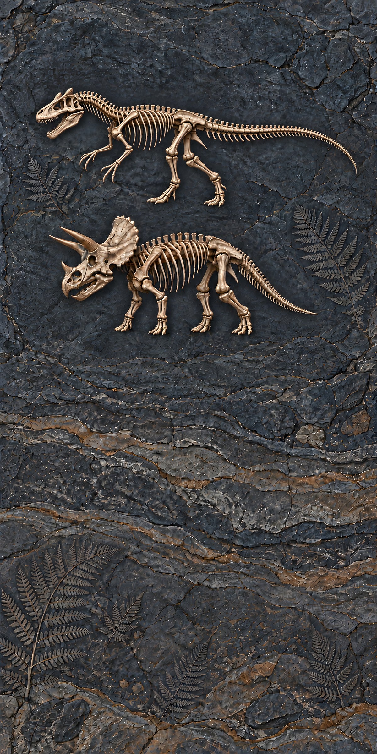 Dinosaur Fossils fridge wrap full design