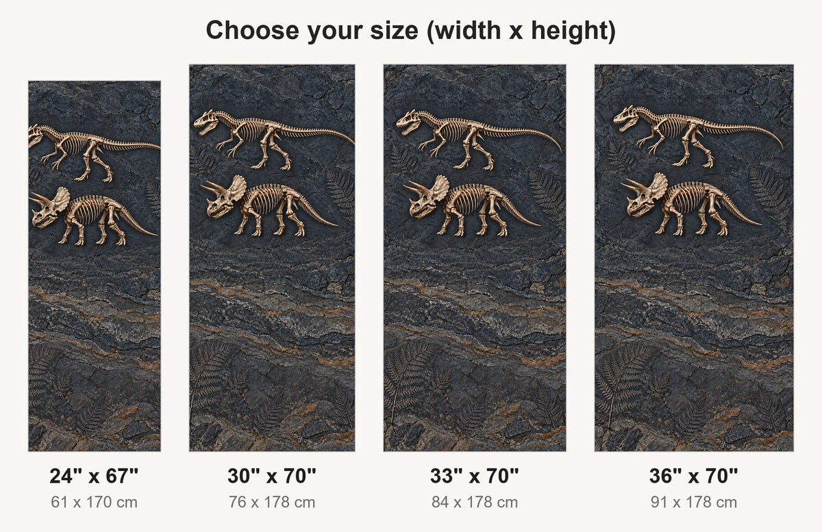 Dinosaur Fossils fridge wrap available sizes 24, 30, 33 and 36 inch