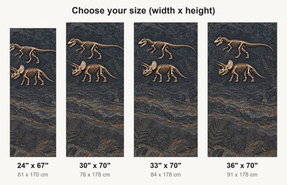 Dinosaur Fossils fridge wrap available sizes 24, 30, 33 and 36 inch