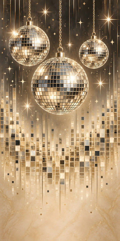 Disco Balls fridge wrap full design