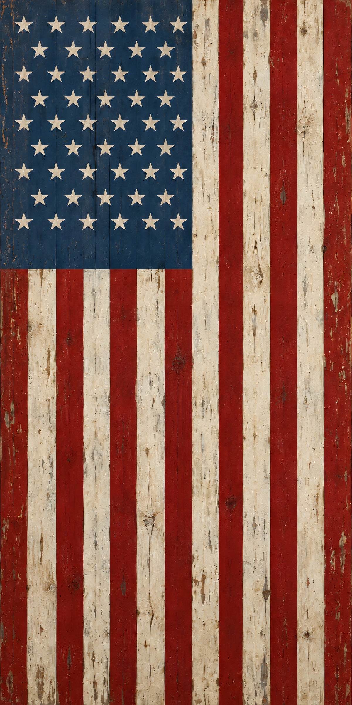 Distressed American Flag fridge wrap full design