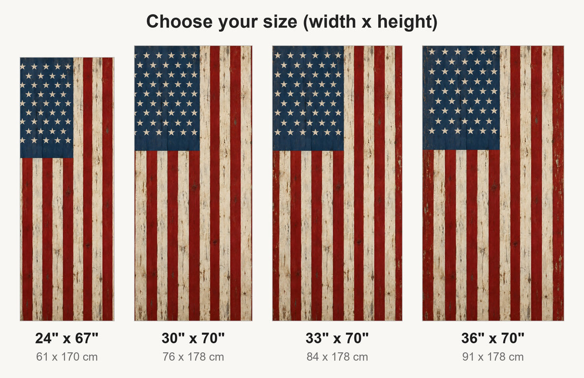 Distressed American Flag fridge wrap available sizes 24, 30, 33 and 36 inch