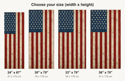 Distressed American Flag fridge wrap available sizes 24, 30, 33 and 36 inch