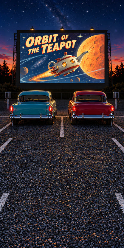 Drive-In Movie Theater fridge wrap full design