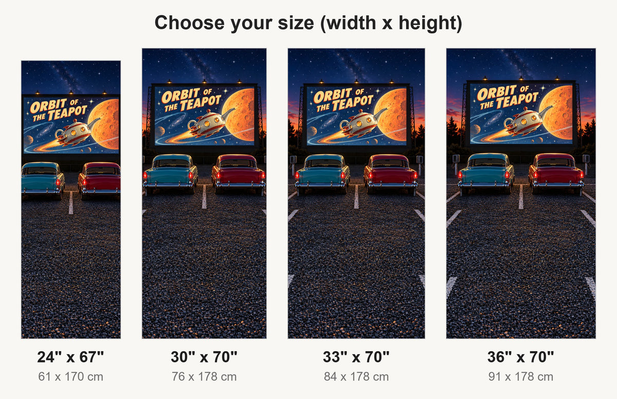 Drive-In Movie Theater fridge wrap available sizes 24, 30, 33 and 36 inch