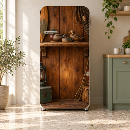 Duck Decoys fridge wrap on a retro refrigerator