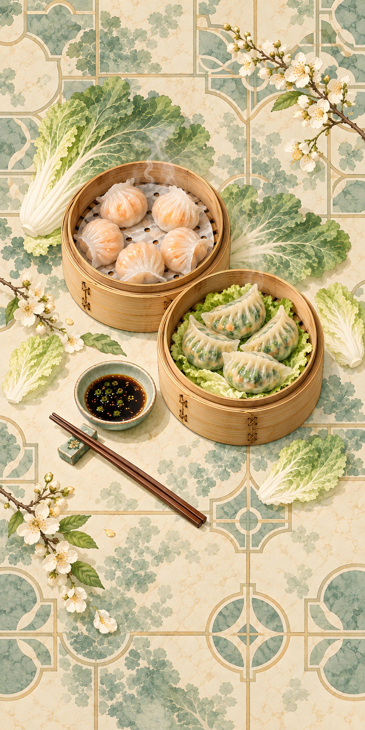 Dumplings & Dim Sum fridge wrap full design