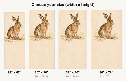 Dürer-Inspired Young Hare fridge wrap available sizes 24, 30, 33 and 36 inch