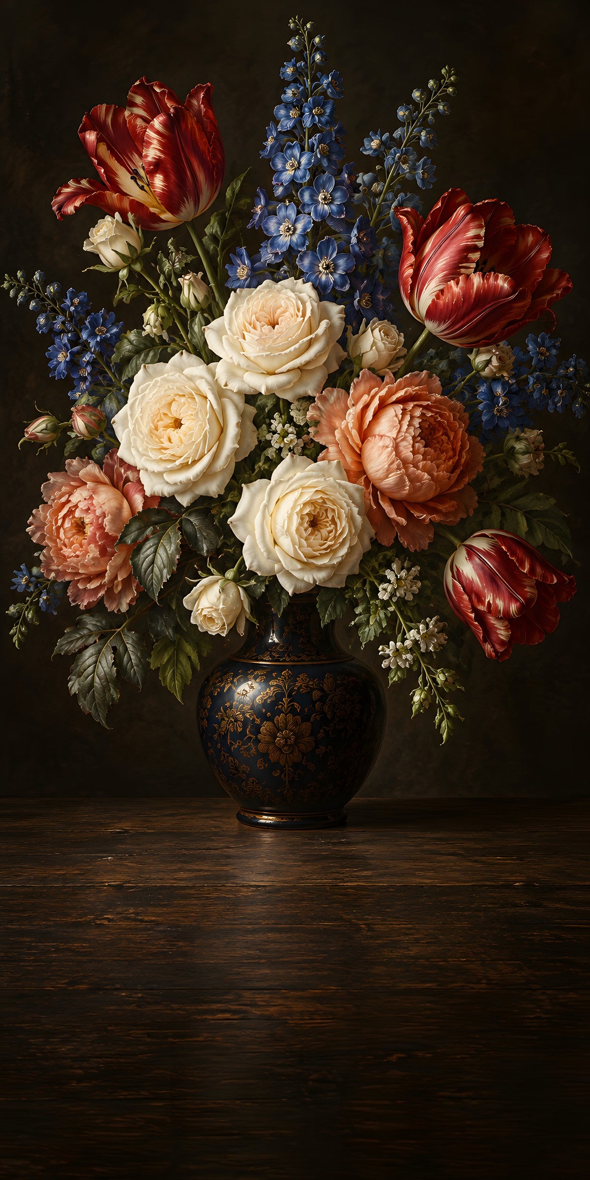 Dutch Floral Still Life fridge wrap full design