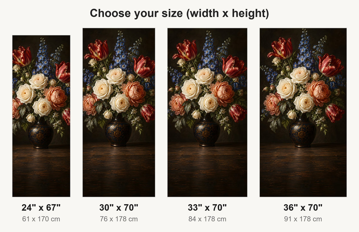 Dutch Floral Still Life fridge wrap available sizes 24, 30, 33 and 36 inch