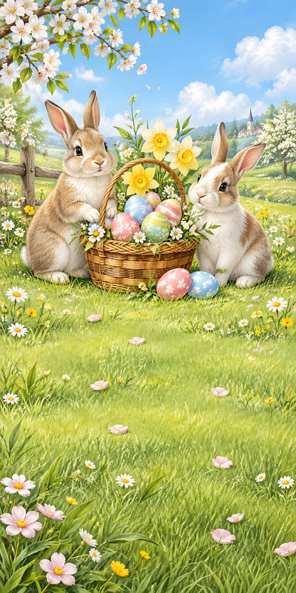 Easter Bunnies fridge wrap full design