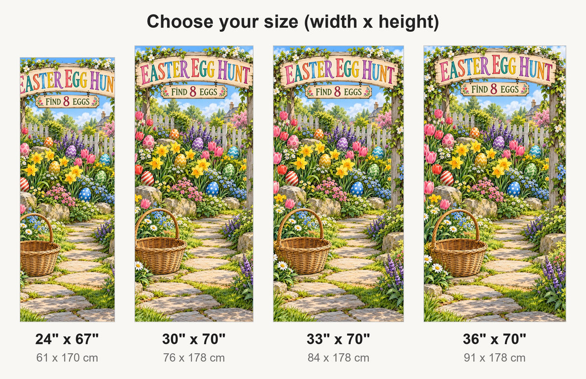 Easter Egg Hunt Garden fridge wrap available sizes 24, 30, 33 and 36 inch