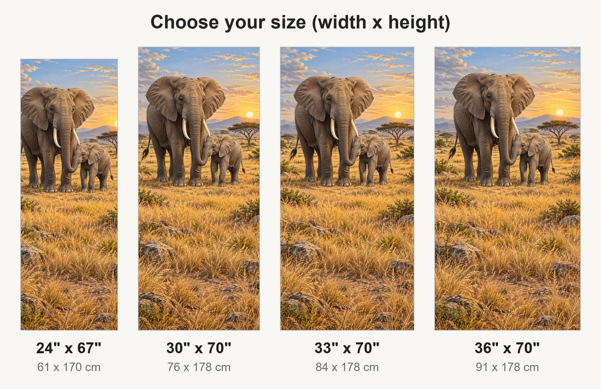 Elephant Family fridge wrap available sizes 24, 30, 33 and 36 inch