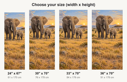 Elephant Family fridge wrap available sizes 24, 30, 33 and 36 inch