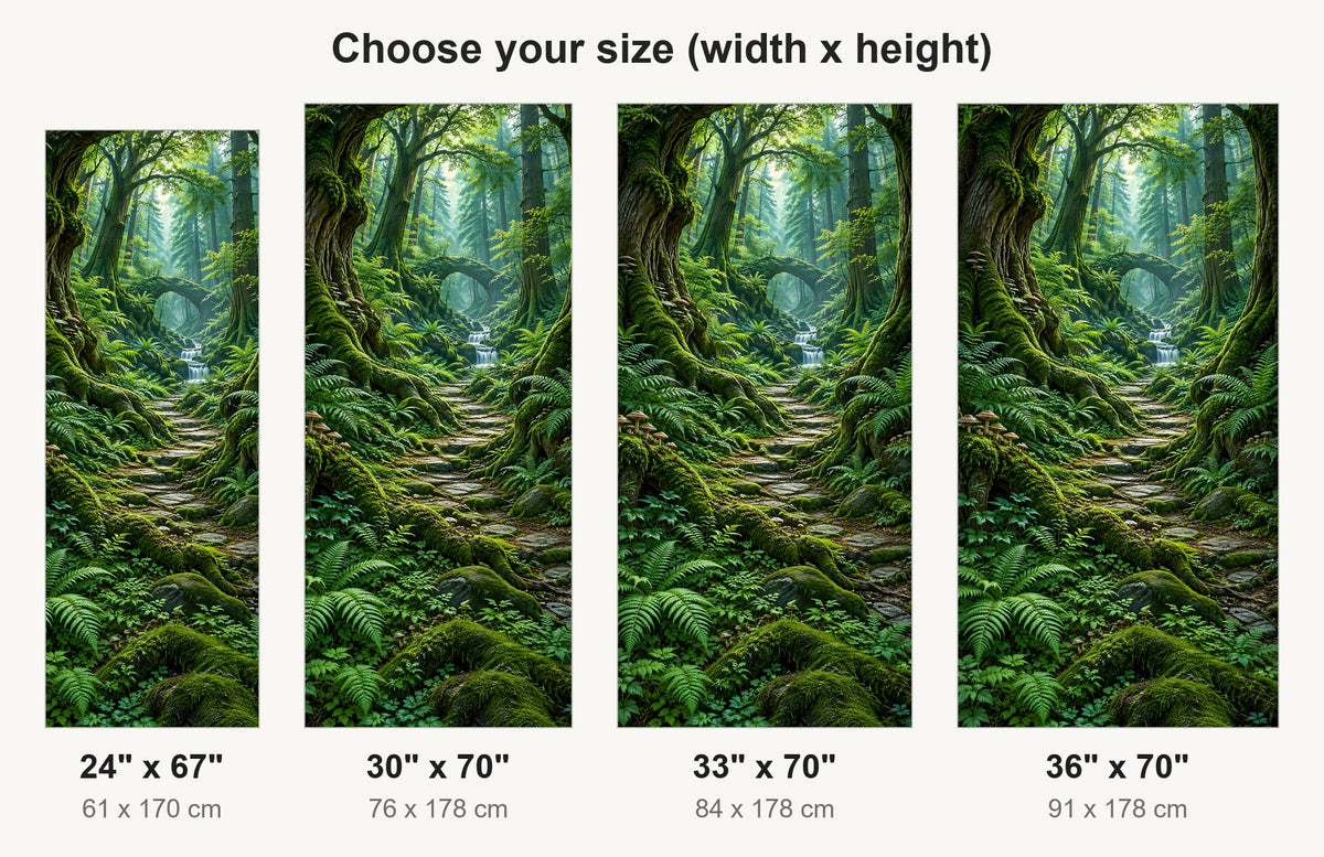 Enchanted Moss Forest fridge wrap available sizes 24, 30, 33 and 36 inch
