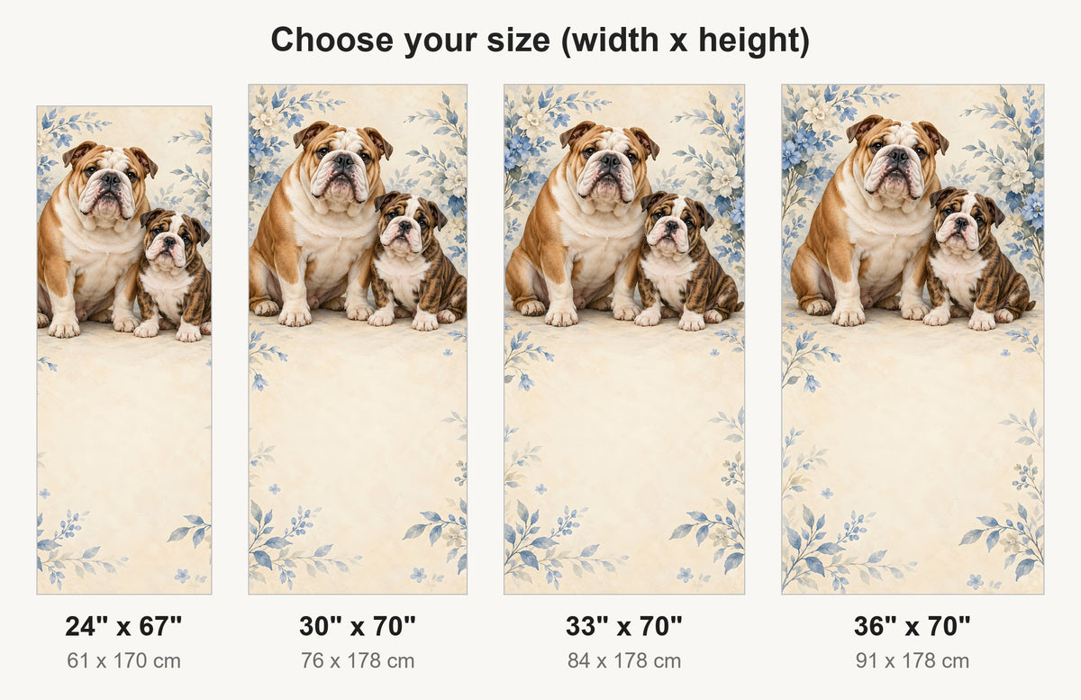 English Bulldogs fridge wrap available sizes 24, 30, 33 and 36 inch