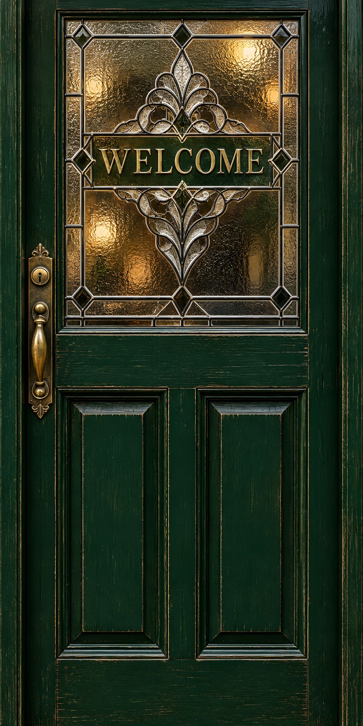 English Pub Door fridge wrap full design